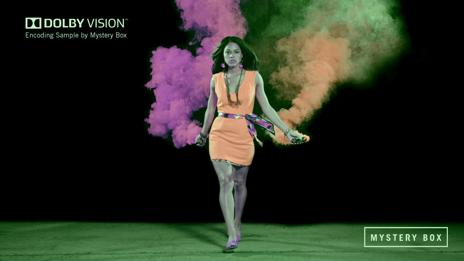 VLC capture from the same sample at a different moment, with a purple and green colour cast